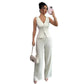Sleeveless Vest HighWaisted Pants Set