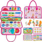 Felt busy board page with shapes and colours for young children