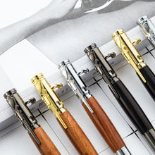 Bolt Action Ballpoint Pen with Wood Barrel and Metal Bolt Lever