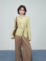 Ruffled Ribbon Knit Top | in use scenario daily moment