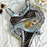 Brown light blue polka dots / XL | US 14 / EU 44