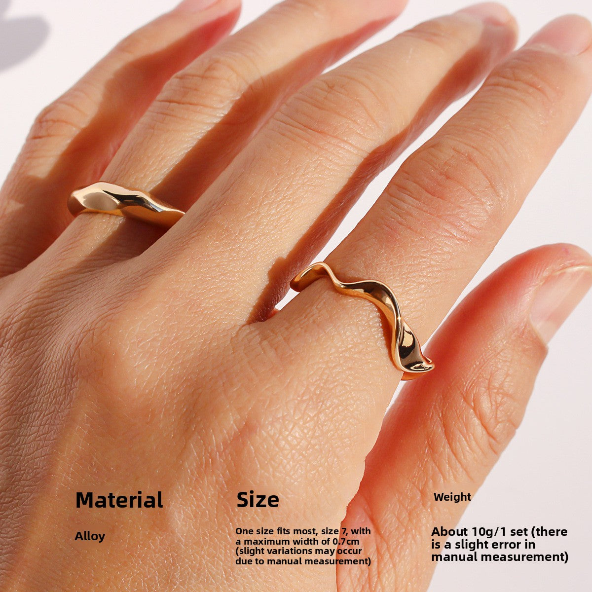 Five-Piece Geometric Stackable Rings Set
