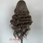 Back view of the 20 inch wavy gray brown synthetic wig, photo used for the 20 inches option