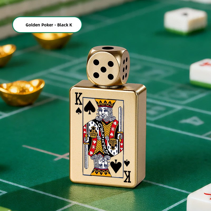 Rotating dice USB lighter shown with its Type C charging port at the base