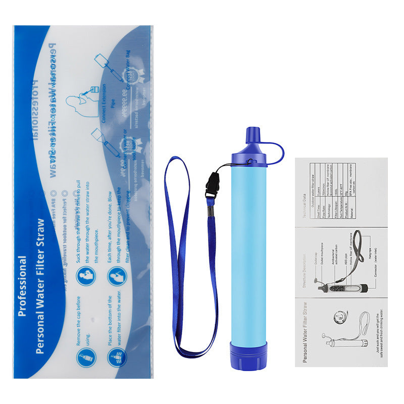 Kit one laid out, the straw with its lanyard beside the printed sleeve and the maker data card