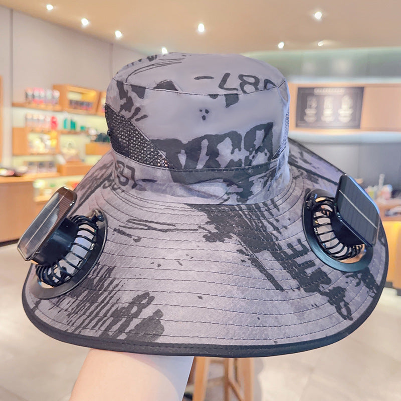 Solar Usb Fan Hat with Dual | on-set styling