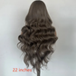 Back view of the 22 inch wavy gray brown synthetic wig, photo used for the 22 inches option