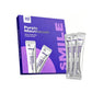 Silver single use purple mint mouthwash sticks fanned out beside the twenty use box