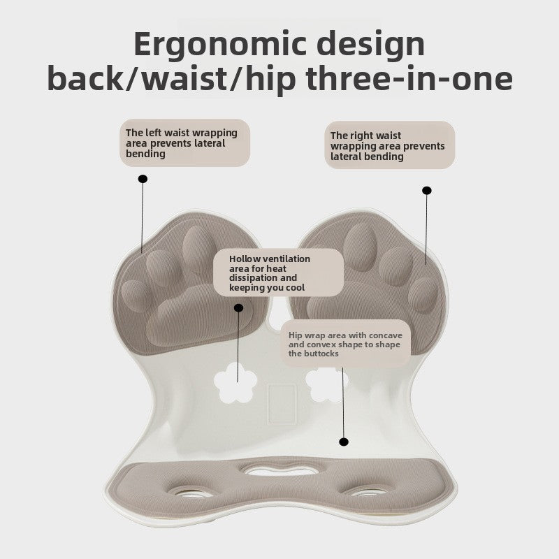 Close up of the curved lumbar cushion shape and memory foam surface