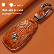 Leather Key Fob Cover Compatible with Mercedes-Benz