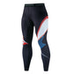 Mens quick dry printed compression legging shown full length as an athletic base layer