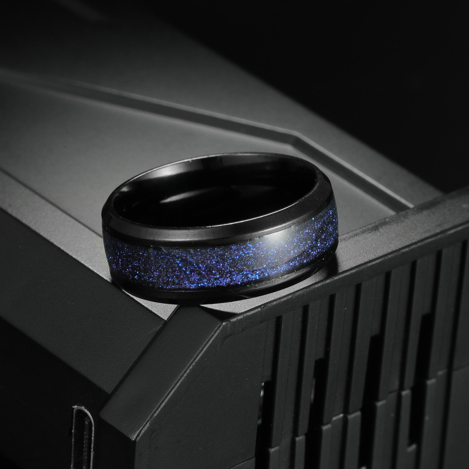 Stainless Steel Blue Star Ring | real routine angle