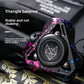 Metal fox fidget spinner closeup showing splatter finish and fox logo cap