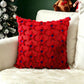Plush carved cushion cover with a clover pattern raised on the plush face