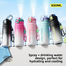 630ml Insulated Sports Water Bottle with Spray Mist and Straw
