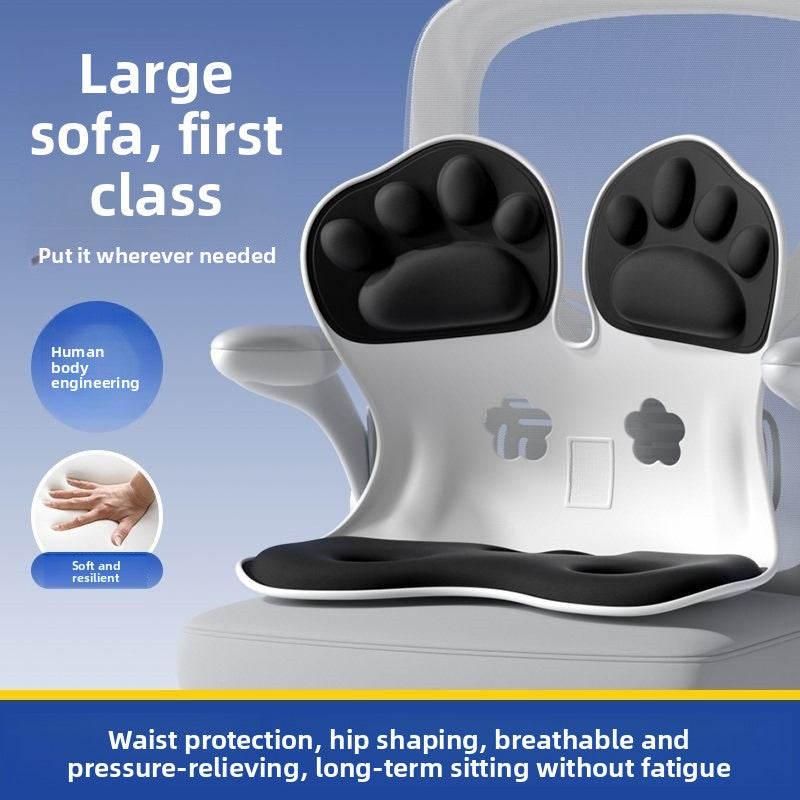 Close up of the memory foam material on the lumbar support cushion