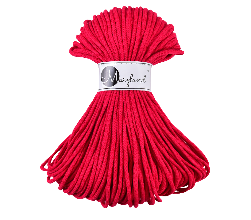 Round 5mm cotton hand knitting yarn wound as a single skein