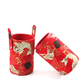 Red gold pattern PU brush holder open with the lid off