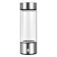 Portable hydrogen water bottle with a steel cap and electrolysis base, empty