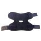 Single black polyester ankle wrap shown flat with the crossing strap unfastened