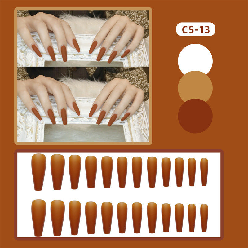 CS01-40 Wearing Nail Art Finished Nail Pieces Long Frosted Nail Pieces | feature highlight macro shot