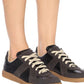 Genuine Leather Lace-Up Flat Sneakers | lifestyle in use scene