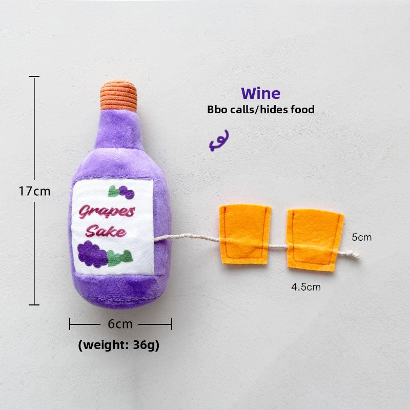 Squeaky plush pet toy shaped like a food character, a fun soft chew for supervised play