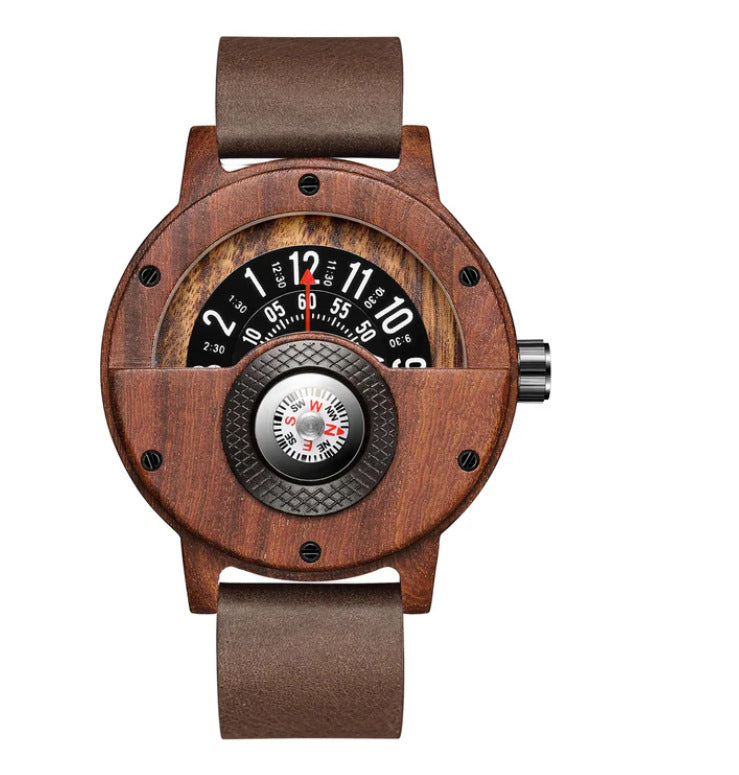 Multifunction Compass Wooden Watch | real daily setup
