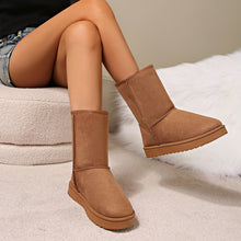 Fur Lined Suede Pull On Snow Boots