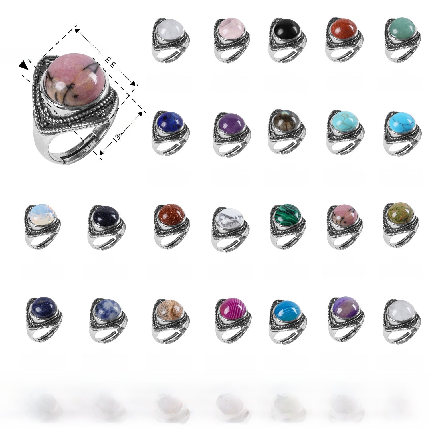 Geometric Crystal Open Ring Plated Jewelry | wardrobe pairing example