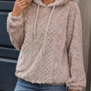 Womens Plush Jacquard Hooded - Apricot