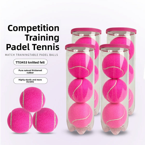 Pink Padel Training Balls, Can of 3