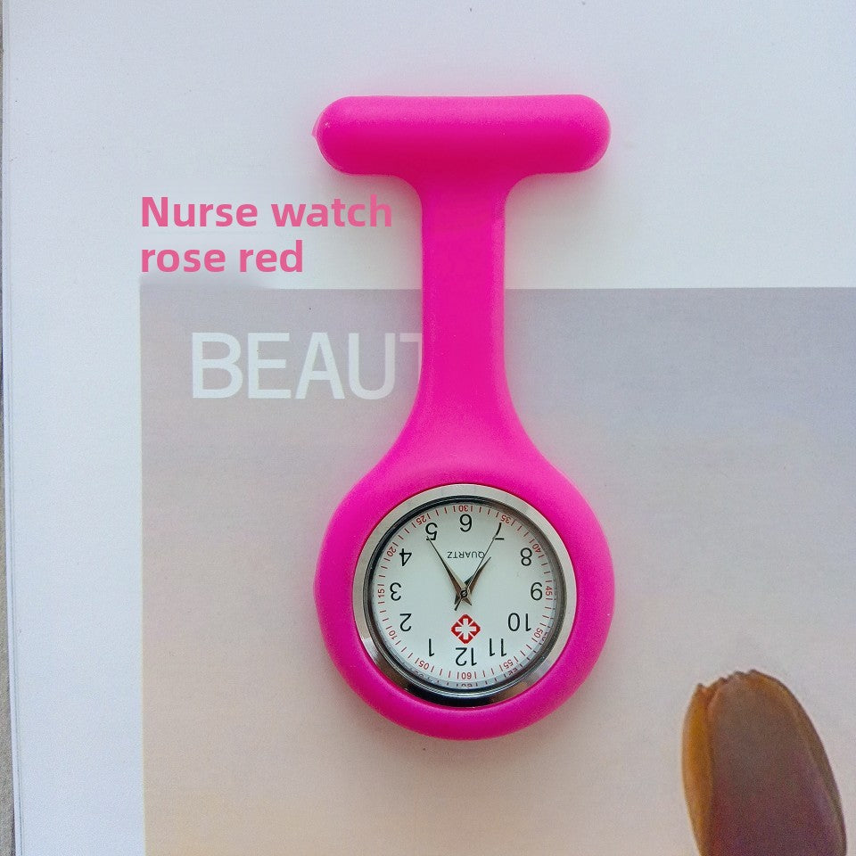 Light blue silicone nurse fob watch with printed numbers and two hands