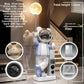 Blue XXL astronaut bear statue 132 cm total height with moon lamp, Xiao Ai speaker and temperature clock callouts