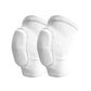 White dance knee pads with sponge pad, pair on white background, size S variant