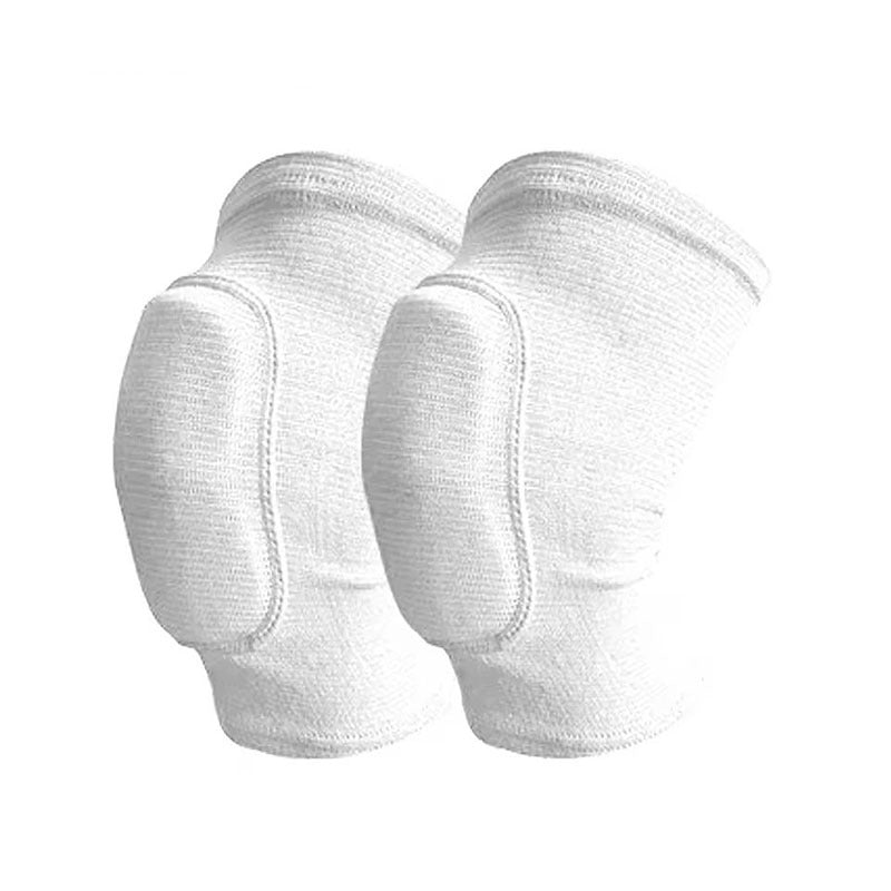 White dance knee pads with sponge pad, pair on white background, size S variant