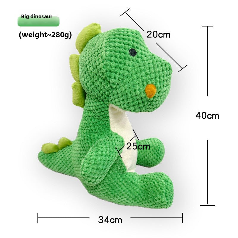 Textured plush pet toy with a built in squeaker, shown on a white studio background