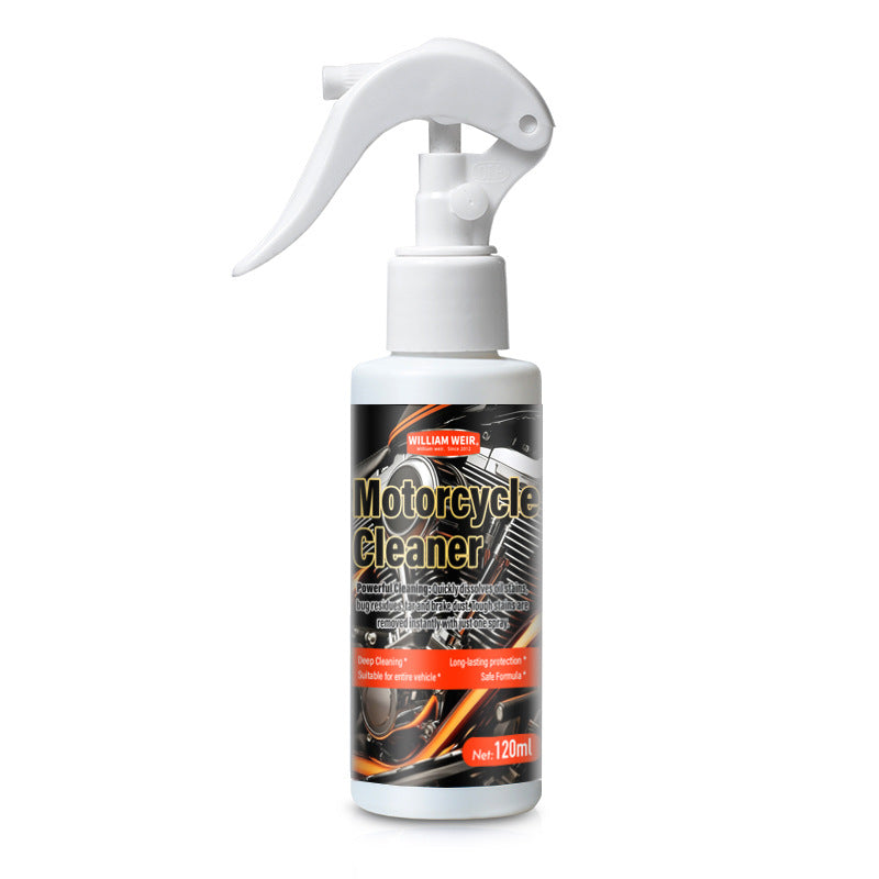 120 ml Motorcycle Cleaner spray bottle with a white trigger sprayer on a white background