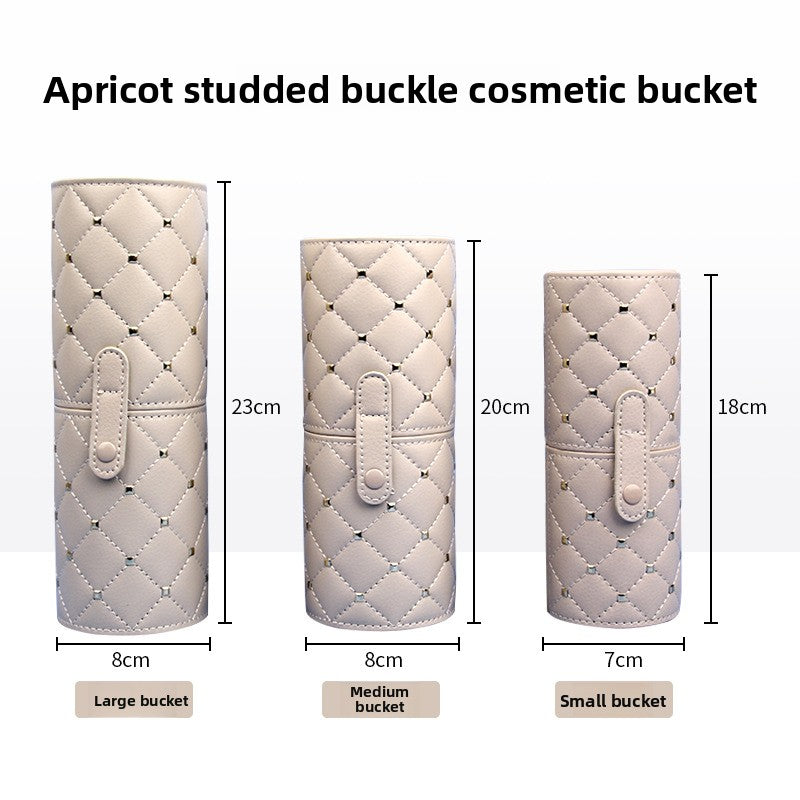 Apricot studded rivet PU brush holder size chart in three heights