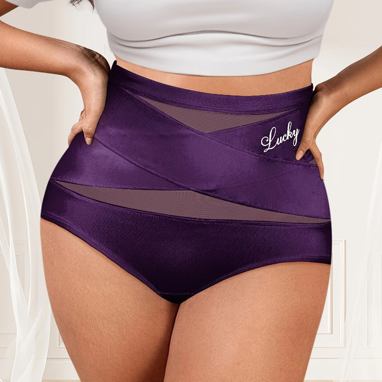 High waist tummy control seamless brief in a firm nylon and spandex stretch