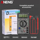 ANENG DT-830B multimeter with packaging box, instructions and a pair of test leads