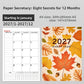 Maple Leaf Red 2027 cover monthly planner notebook in A5