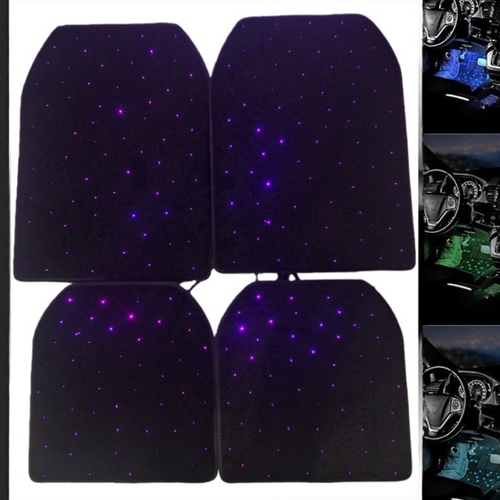 LED Starry Sky Car Footwell Mats with App and Sound Control