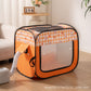 Orange pet drying box with a blower hose and nozzle fitted to the air ports