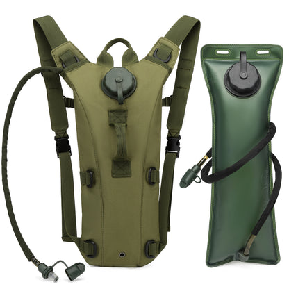 Hydration pack drying on a fence hook after a trail run