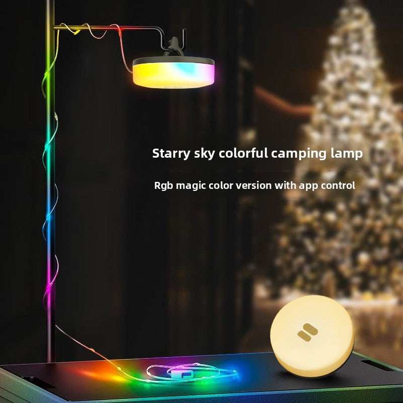 Portable LED strip light coil shown front on with its inline controller