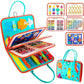Child placing felt pieces on a learning page of the busy book