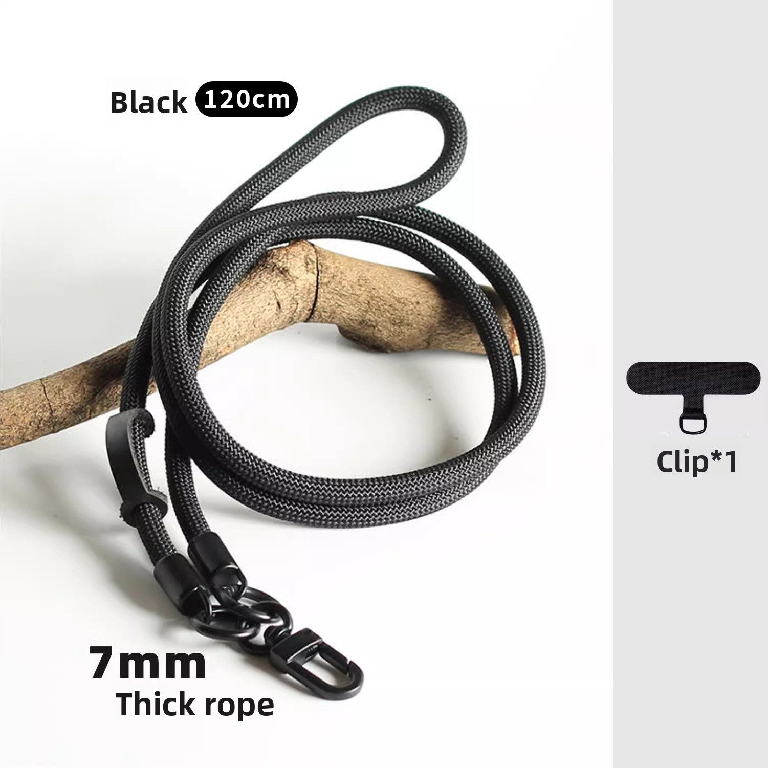 Phone lanyard carried hands free on a commute, woven cord strap