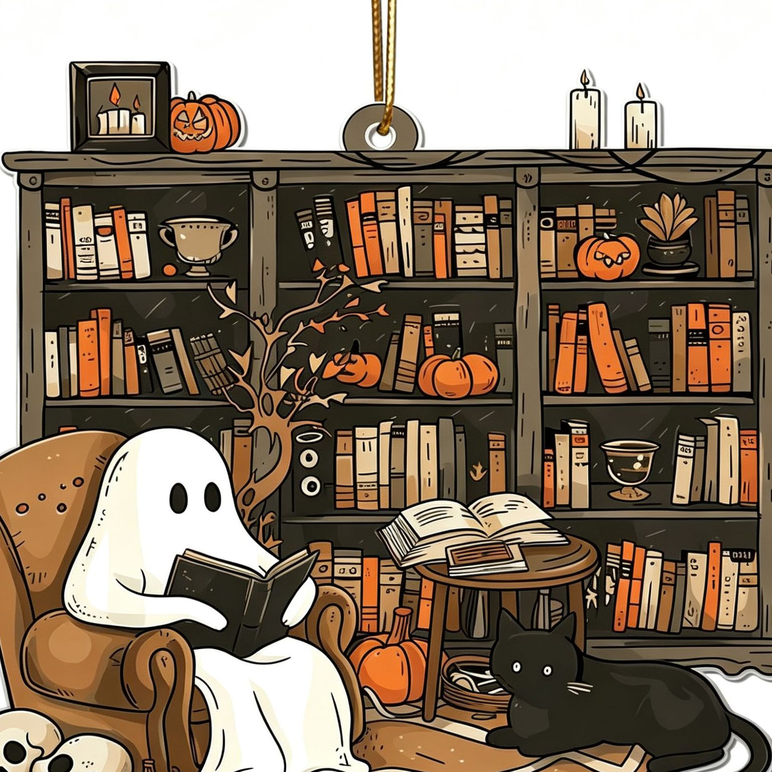 Flat printed wooden Halloween hanging plaque, decorative door and wall sign from the pumpkin castle series
