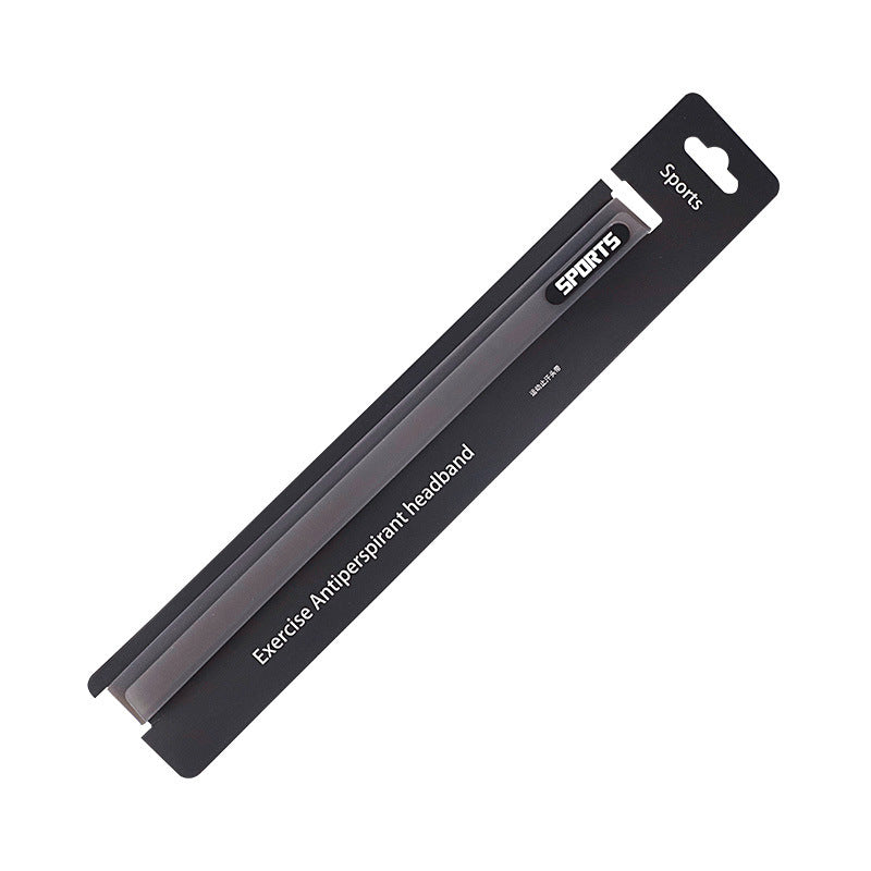 Silicone sports headband in solid colours with a small sports badge on the side